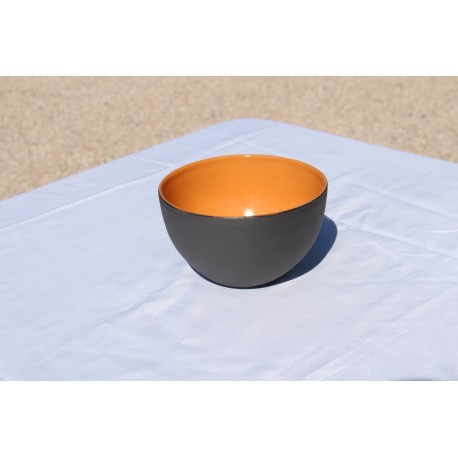 Bol en grès - noir et orange Bol en grès - noir et orange