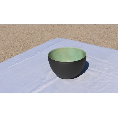 Bol en grès - noir et vert Bol en grès - noir et vert