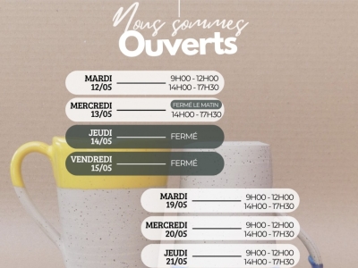 Nos horaires en mai